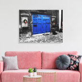 Een blauw deurcanvas canvas afdruk (Insitu (Woonkamer))