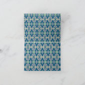 Een blauw en groen patroon met een witte achtergro bedankkaart (Binnen)