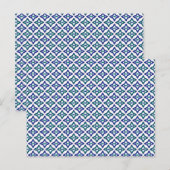 Een blauw en groen patroon met een witte achtergro briefkaart (Voorkant / Achterkant)