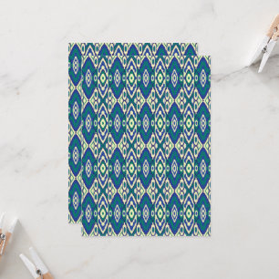 Een blauw en groen patroon met een witte achtergro kaart