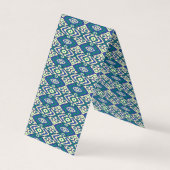 Een blauw en groen patroon met een witte achtergro visitekaartje (Voorkant)