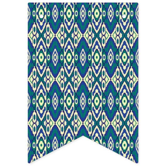 Een blauw en groen patroon met een witte achtergro vlaggetjes (Tweede vlag)