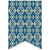 Een blauw en groen patroon met een witte achtergro vlaggetjes (Eerste vlag)