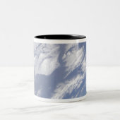 Een blauw en wit deel van de aarde tweekleurige koffiemok (Center)