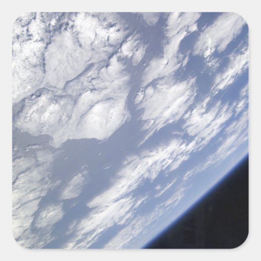 Een blauw en wit deel van de aarde vierkante sticker (Voorkant)