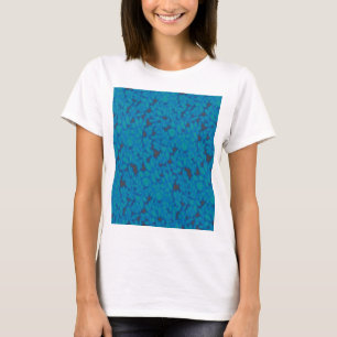 Een blauw inpakpapier met een creatief kunstpatroo t-shirt