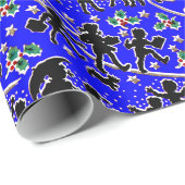 Een blauw kerstfeest in het regenwrapppapier cadeaupapier (Rol Hoek)