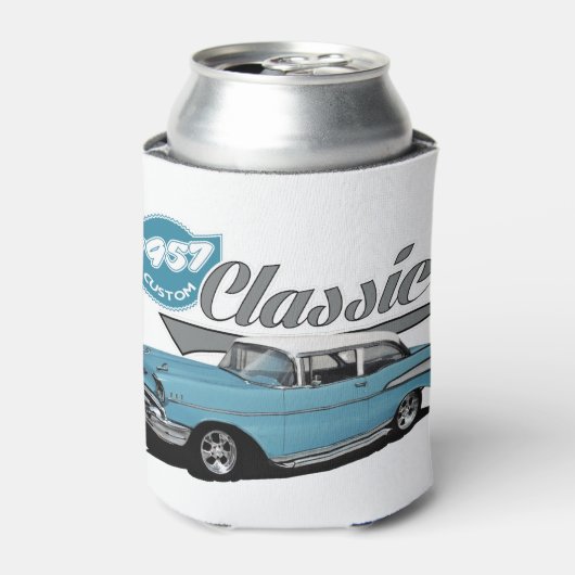 Een blauw Klassiek Blikjeskoeler (Blikje Voorkant)