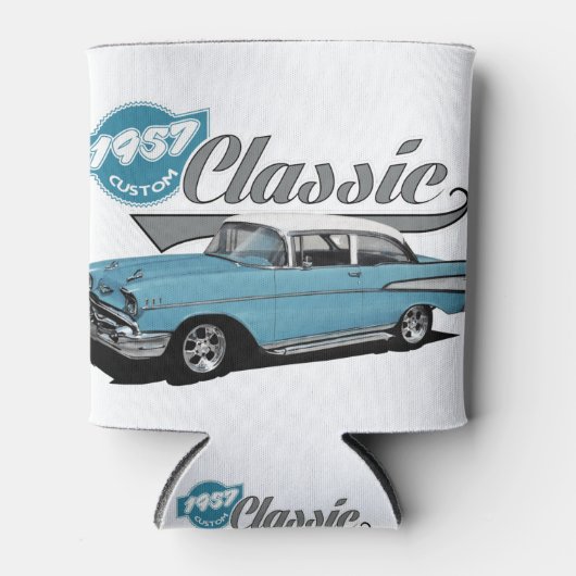 Een blauw Klassiek Blikjeskoeler (Voorkant)