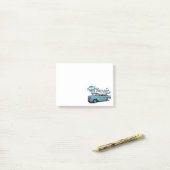 Een blauw Klassiek Post-it® Notes (Op bureau)