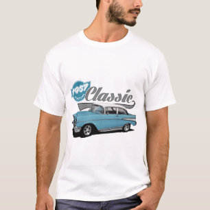 Een blauw Klassiek T-shirt
