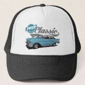 Een blauw Klassiek Trucker Pet (Voorkant)