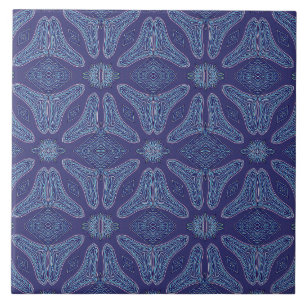 Een blauw kleur klassieke patroonkeramische tegel tegeltje