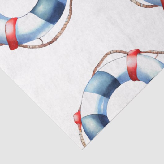 Een blauw Nautical Series Design 5 Tissuepapier (Detail)