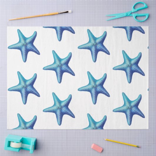 Een  blauw Nautisch Series-ontwerp 6 Tissuepapier (Craft)