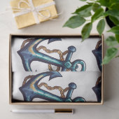 Een  blauw ontwerp uit de Nautical Series 11 Tissuepapier (Geschenk)