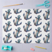 Een  blauw ontwerp uit de Nautical Series 11 Tissuepapier (Craft)