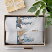 Een blauw ontwerp uit de Nautical Series 12 Tissuepapier (Geschenk)