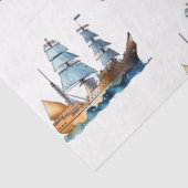 Een blauw ontwerp uit de Nautical Series 12 Tissuepapier (Detail)