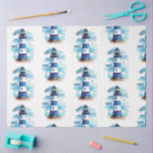 Een  blauw ontwerp van de Nautische Reeks 9 Tissuepapier (Craft)