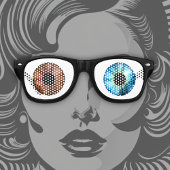 Eén blauw oog en één bruine oog! retro zonnebril