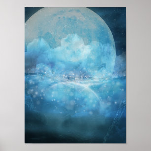 Een blauw Poster