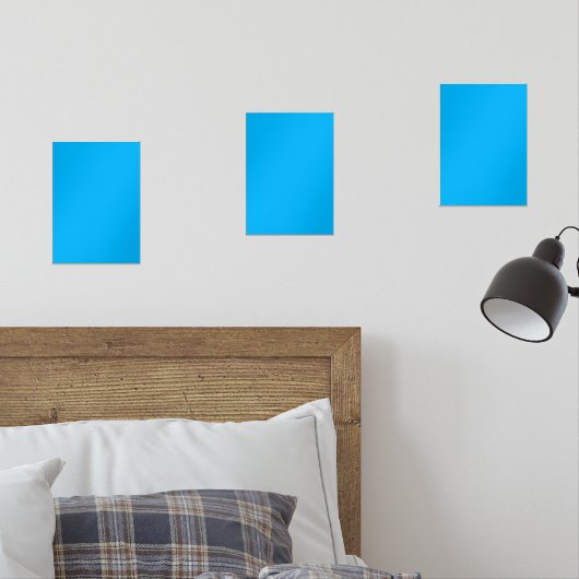 Een blauw vierkant gecentreerd op een witte achter muurkunst sets (Slaapkamer)
