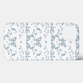Een blauw-wit behang met een patroon erop Case-Mate iPhone case (Achterkant (horizontaal))