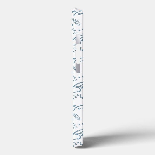 Een blauw-wit behang met een patroon erop Case-Mate iPhone case (Achterkant / Links)