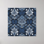 Een blauw-wit bloemmotief canvas afdruk (Voorkant)