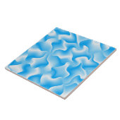 Een blauw & wit groovy modern tegels design tegeltje (Zijkant)