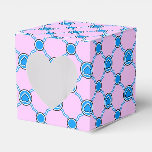 Een blauw wit hart bedankdoosjes (Voorkant Zijde)