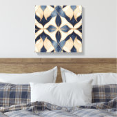 Een blauw-wit patroon canvas afdruk (Insitu (Slaapkamer))