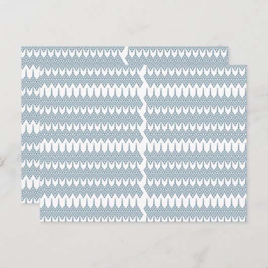 Een blauw-wit patroon met een witte achtergrond briefkaart (Voorkant / Achterkant)