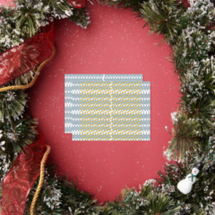 Een blauw-wit patroon met een witte achtergrond folie feestdagen briefkaart