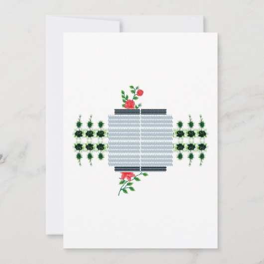 Een blauw-wit patroon met een witte achtergrond kaart (Achterkant)