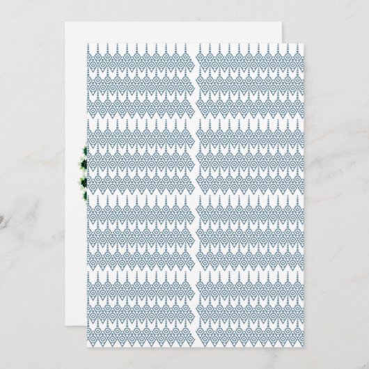 Een blauw-wit patroon met een witte achtergrond kaart (Voorkant / Achterkant)