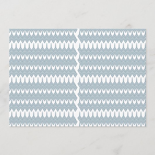 Een blauw-wit patroon met een witte achtergrond programmakaart (Voorkant)