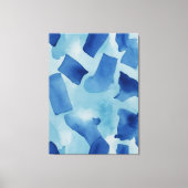 Een blauw-witte achtergrond canvas afdruk (Voorkant)