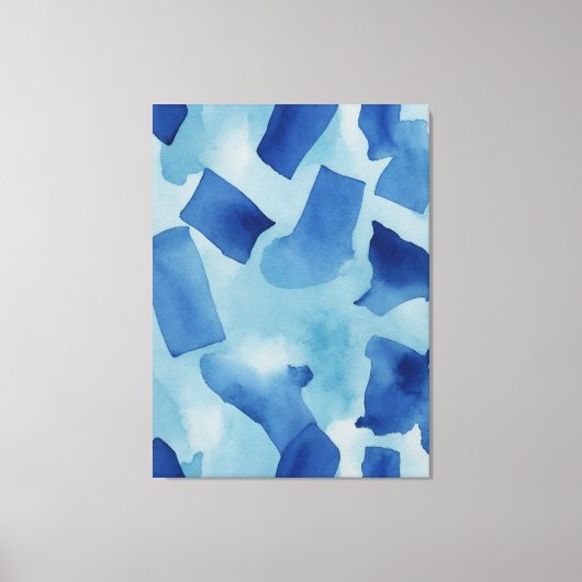 Een blauw-witte achtergrond canvas afdruk (Voorkant)