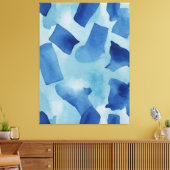 Een blauw-witte achtergrond canvas afdruk (Insitu (Woonkamer))