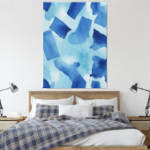 Een blauw-witte achtergrond canvas afdruk (Insitu (Slaapkamer))