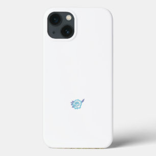 Een blauw-witte bloem op een witte achtergrond Case-Mate iPhone case