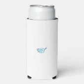 Een blauw-witte bloem op een witte achtergrond seltzer blikjeskoeler (Seltzer Voorkant)