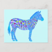 Een blauw Zebra Stippen Stripes Oorspronkelijke Po Briefkaart (Voorkant)