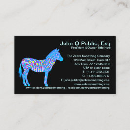 Een blauw Zebra Stripes-ontwerp geheel gefingeerd Visitekaartje