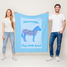 Een blauw Zebra strips met een verfcode