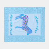 Een blauw Zebra strips met een verfcode Fleece Deken (Voorkant (Horizontaal))