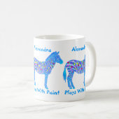Een blauw Zebra strips met schilderdeklaag Koffiemok (Voorkant rechts)