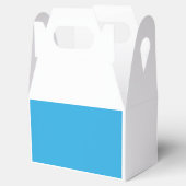 Een blauwe achtergrond met een bedankdoosjes (Geopend)